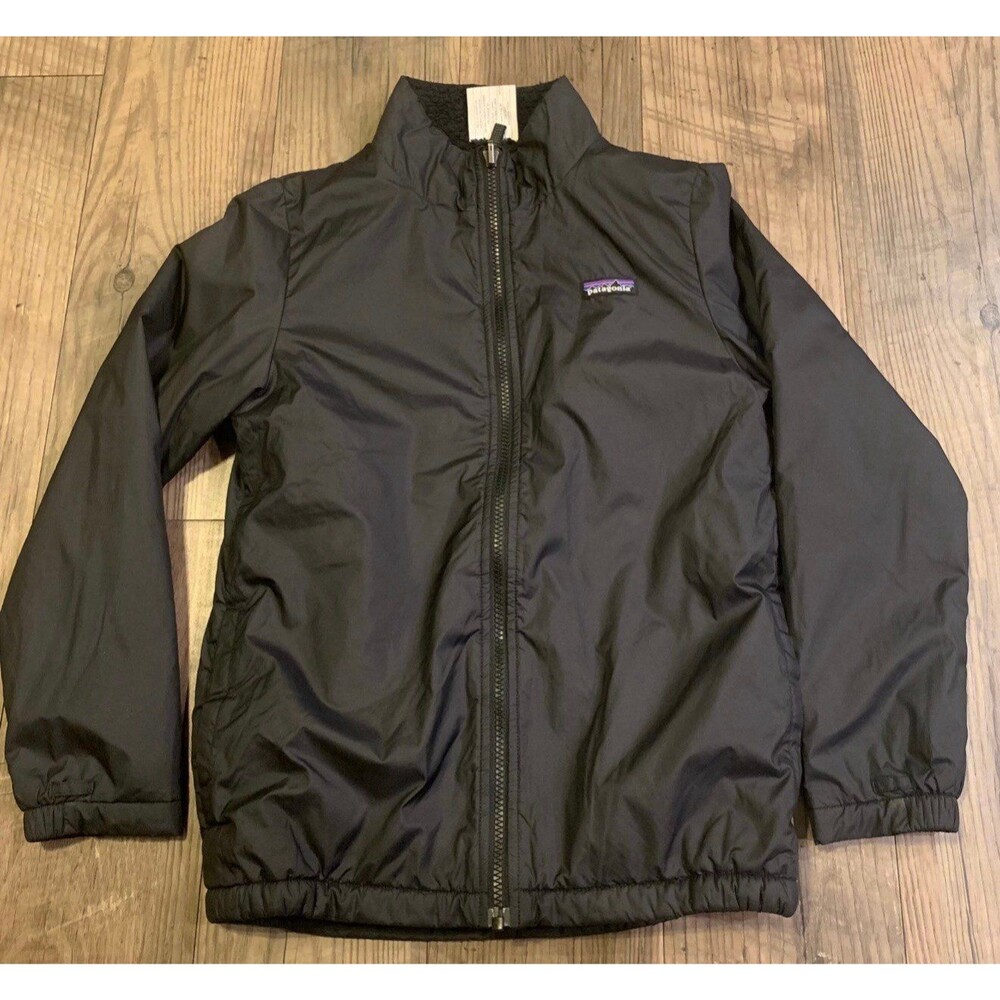 Patagonia Black Full Zip Reversible Jacket Boys L (12)